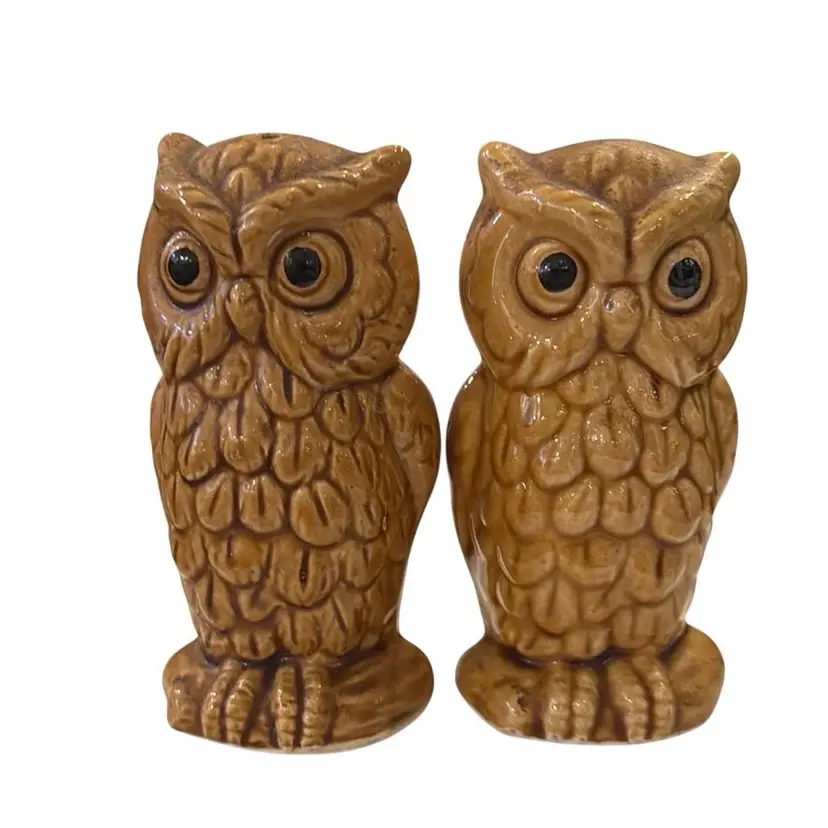 Vintage Japanese Owl Salt And Pepper Shakers