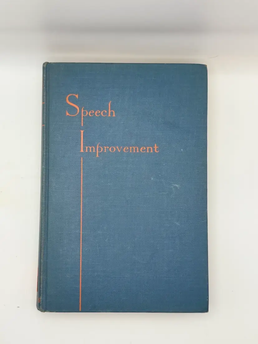 Vintage Book ‘Speech Improvement’ CR 1936