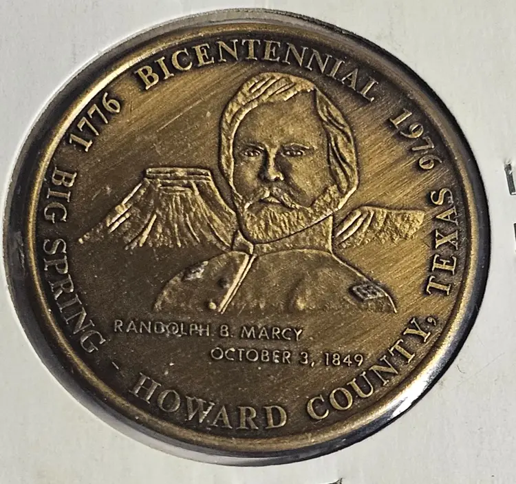 Bicentennial Commemorative Medal -1976 Howard County, Texas - Captain Randolph B