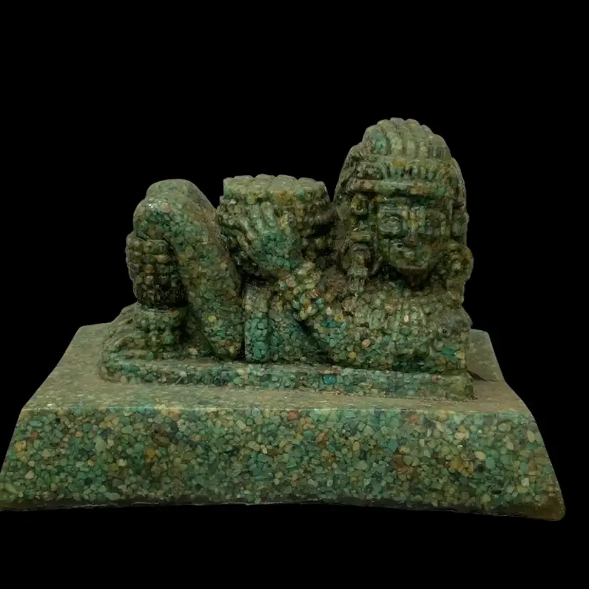 Malachite Chip / Resin MCM Incense Burner Statue **As Is*