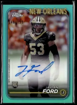2024 Topps Chrome JAYLAN FORD RC Rookie /199 Aqua Auto SP #RA-JFO SAINTS