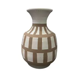 Hobby Lobby Farmhouse Ceramic Vase With Geometric Design