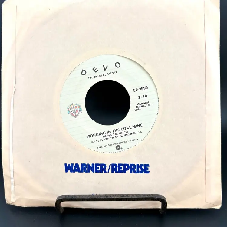 Vintage Devo Working In The Coal Mine 45 Record.