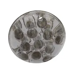 Vintage Clear Glass Flower Frog – 11 Hole, Round Dome, 3" Footed Floral Holder