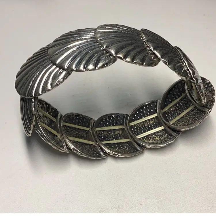 Shells Silvertone Stretch Bracelet