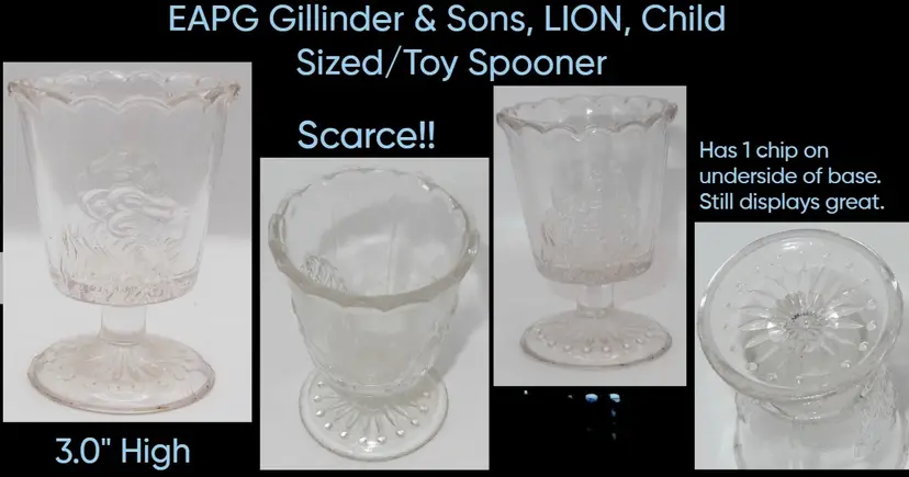EAPG Gillinder LION Pattern Child Sized/Toy Spooner!