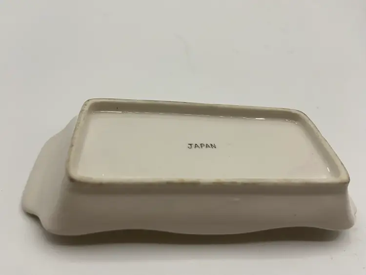 Beautiful Vintage Petite Dish Japan With Silver Trim