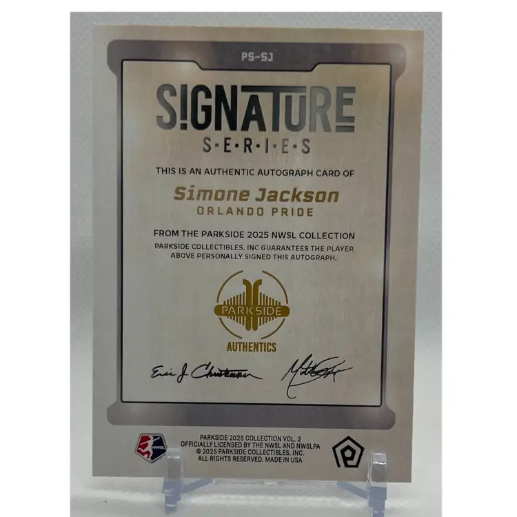 2025 Parkside NWSL Vol. 2 Simone Jackson Signature Series #PS-SJ