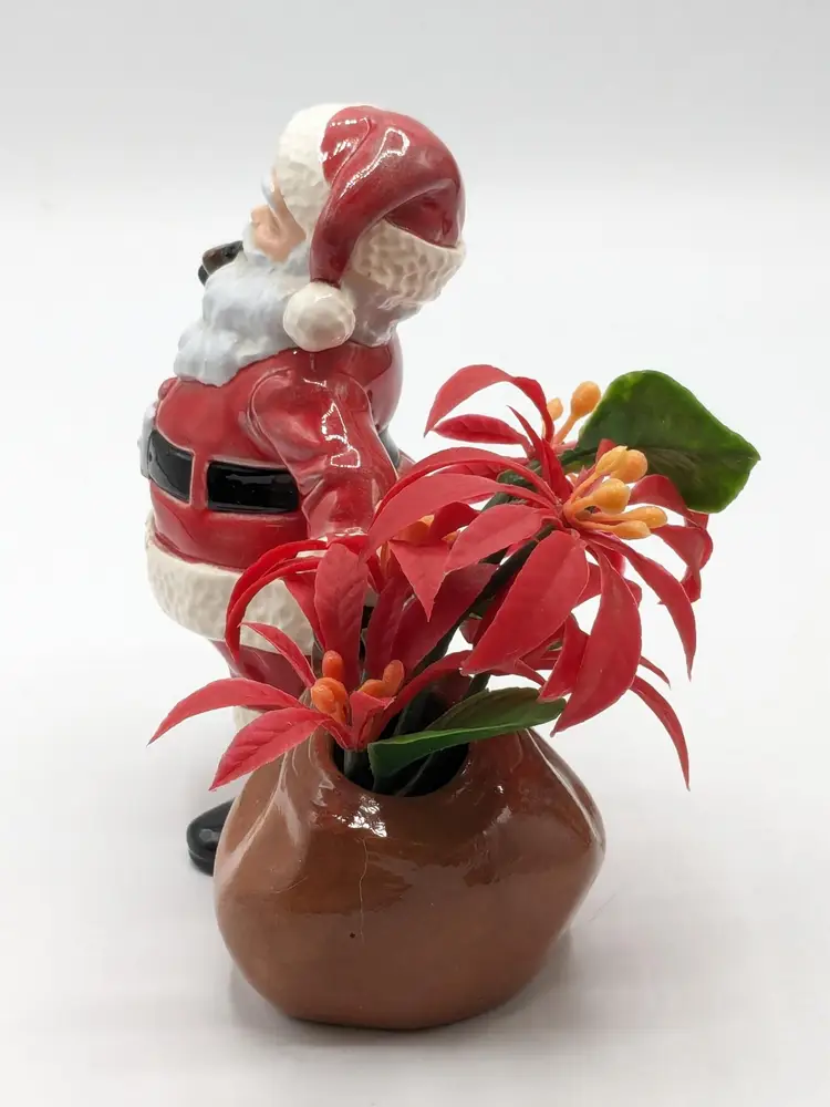 Vintage Holland Mold Ceramic Santa and Toy Bag Figurine