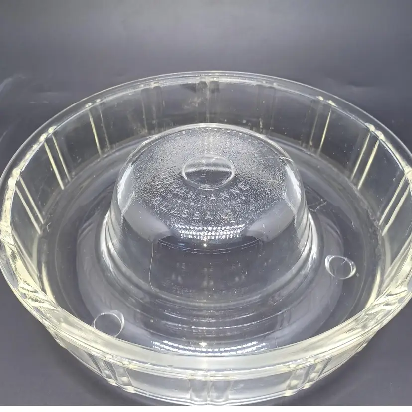 Vtg Glasbake Queen Anne Crown Baking Bundt Cake Jello Mold 1930s 40s Cooking