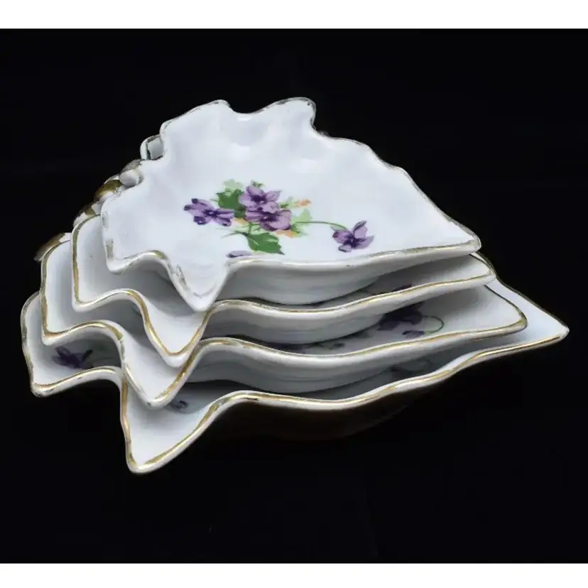 Norcrest Sweet Violet Ceramic Nesting Dishes, Set of 4