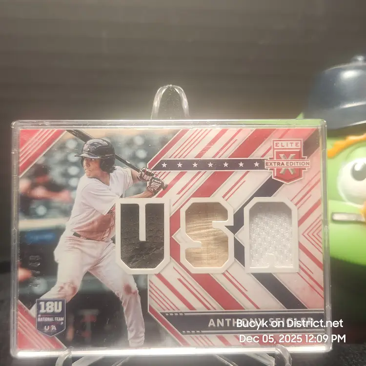 2018 Panini EEE Team USA  Triple Relic - Anthony Seigler Milwaukee Brewers 42/49