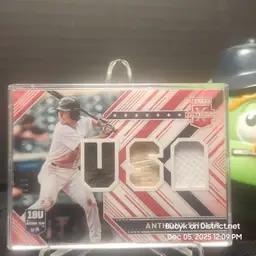 2018 Panini EEE Team USA Triple Relic - Anthony Seigler Milwaukee Brewers 42/49