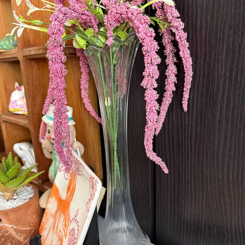 Clear Glass Swung Vase 14”