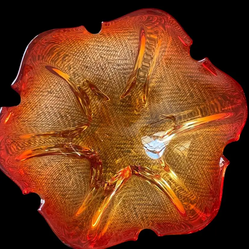 Tangerine Art Glass Cigar Tray