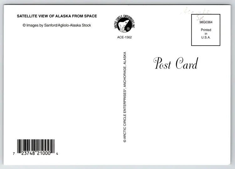 Postcard Satellite View of Alaska from Space Earth Curvature