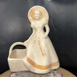 Vintage Hull Pottery “Southern Bell” With Basket With Planter