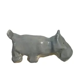 Gray Hippopotamus Figurine Hobbiest Handmade Pottery Signed Naomi
2-1/2” T x 5-1/2” L x 2-1/4” W