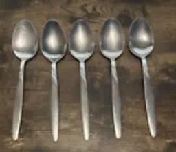 Lot of 5 Silverplate Tablespoons Japan Triple Stripes Replacements Vintage