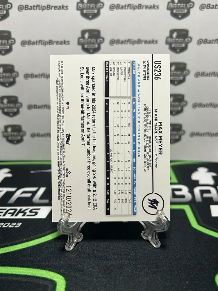 Max Meyer 2024 Topps Update #US236 Gold Parallel /2024 Miami Marlins