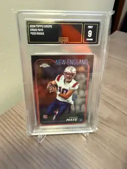 Drake Maye 2024 Topps Chrome Rookie GMA 9