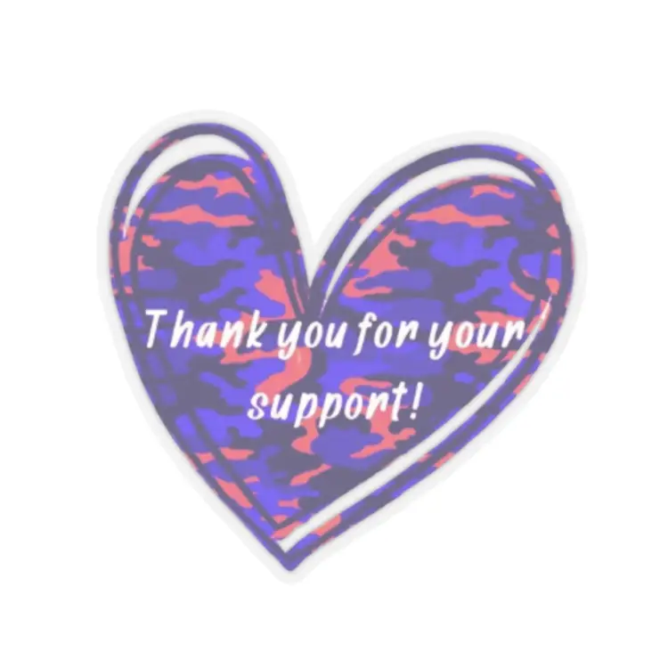 Handmade Transparent Purple Blue Camo Thank You Stickers 2” Labels