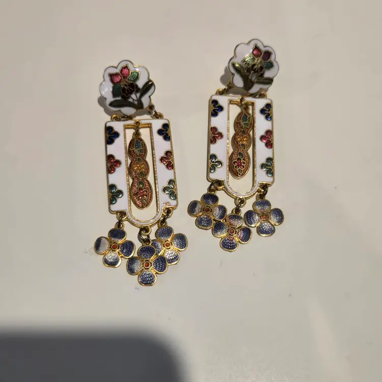 Enamel inlay inspired earrings