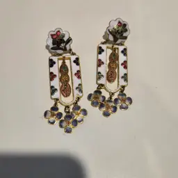 Enamel inlay inspired earrings