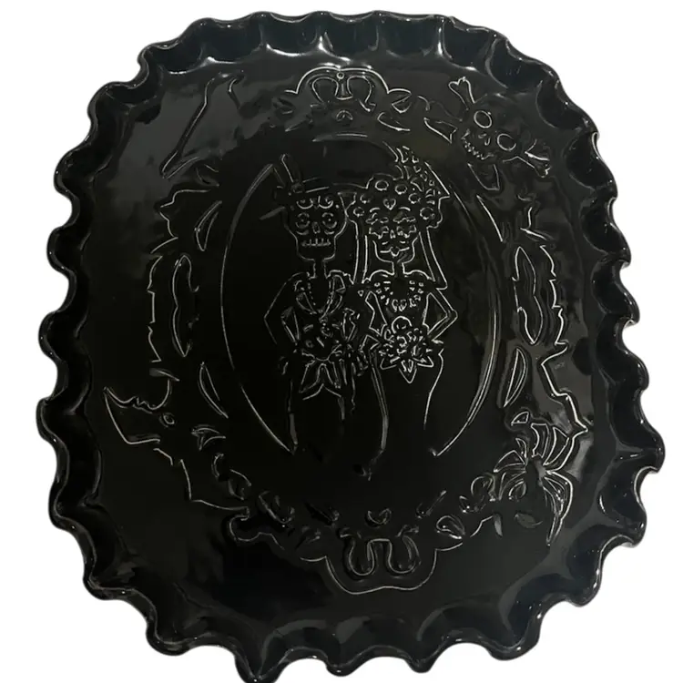 Unique Carved Pottery Plate