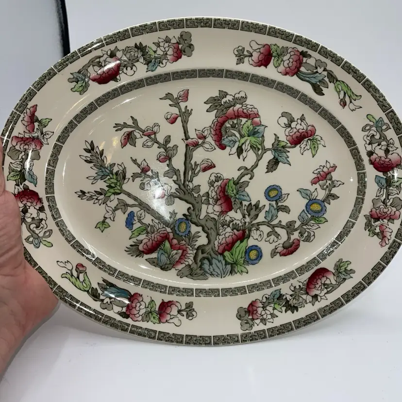 Johnson Bros Indian Tree Oval Platter 12” x9.5” England Vintage