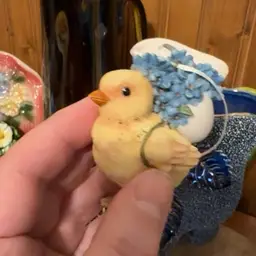 Chick With Egg Backpack With Forget Me Knots 2.75”x3”
