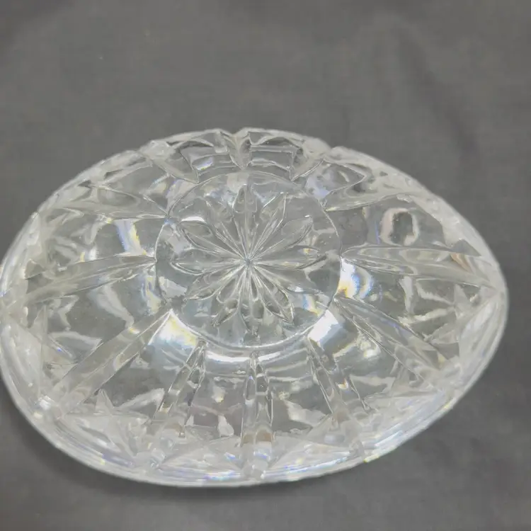 #1377 crystal football glass egg, trinket dish, candy dishes, cut crystal