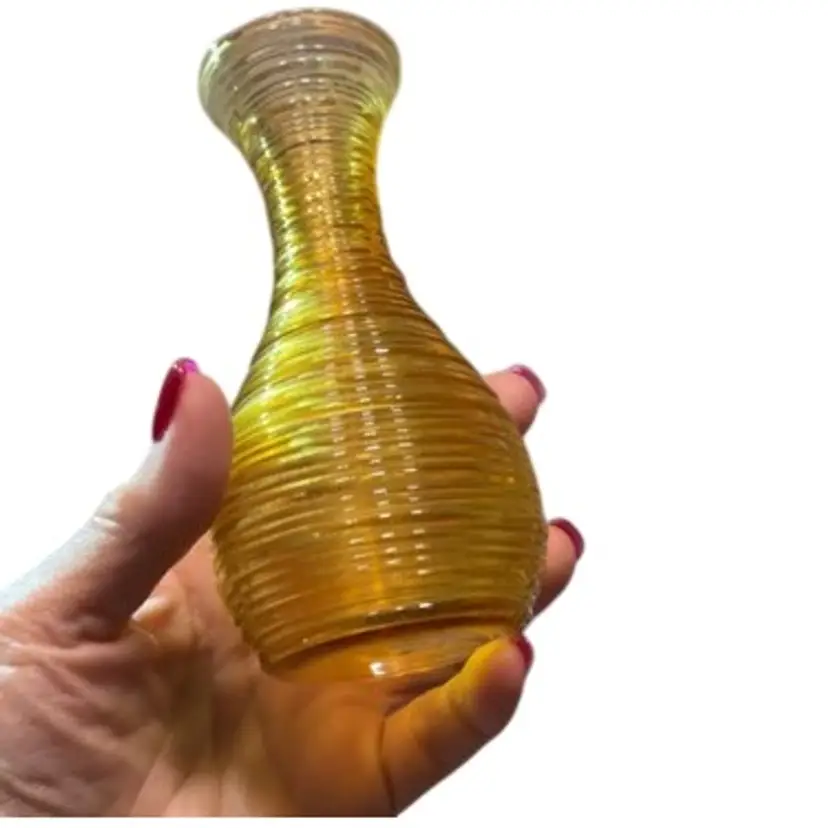 Amber Vase With Threading