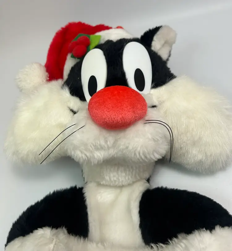 Vintage Looney Tunes Sylvester Plush Christmas Stocking 1990