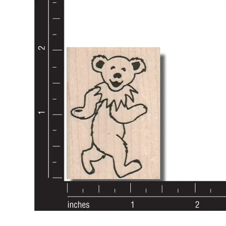 Grateful Dead Walking Bear Rubber Stamp - Dead Head