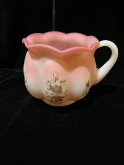 #3253 - Fenton Hand Painted Rosalene Creamer Approx 4.5x3.5