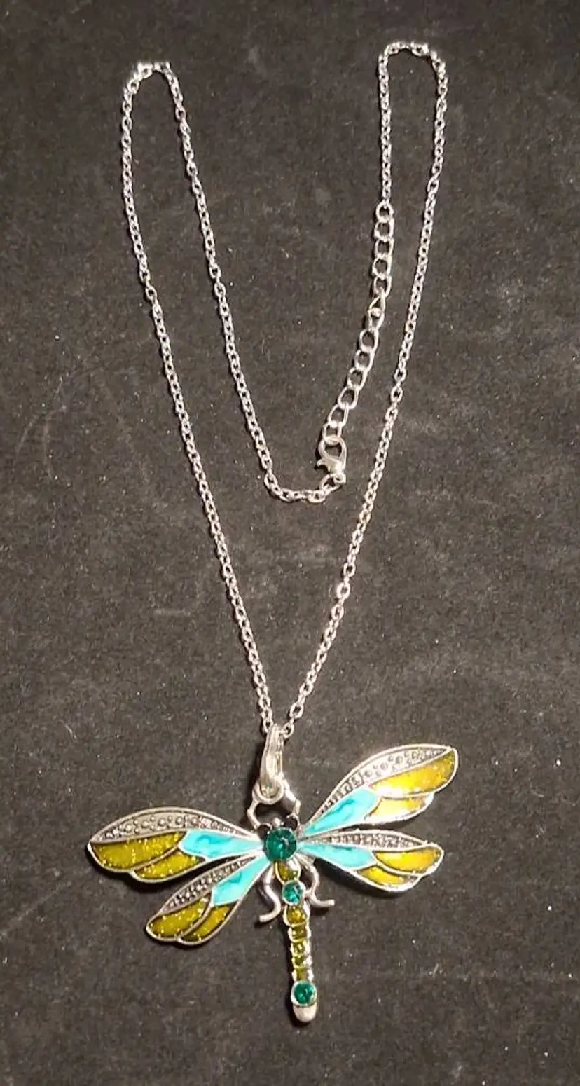 Silver-toned Dragonfly Necklace
