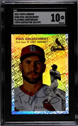 Paul Goldschmidt 2023 Platinum Anniversary Topps Refractor /499 SGC 10 New York Yankees