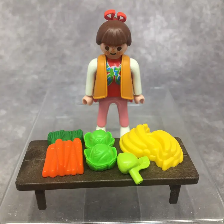 Playmobil Girl w/Freckles & Fruit & Vegetables
