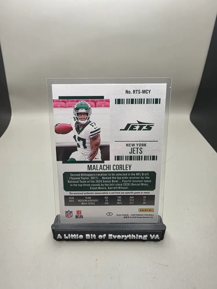 Malachi Corley # RTS-MCY 2024 Panini Contenders - Rookie Ticket Swatches