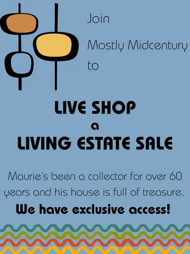 Live Shop a Living Estate Sale w Mostly Midcentury