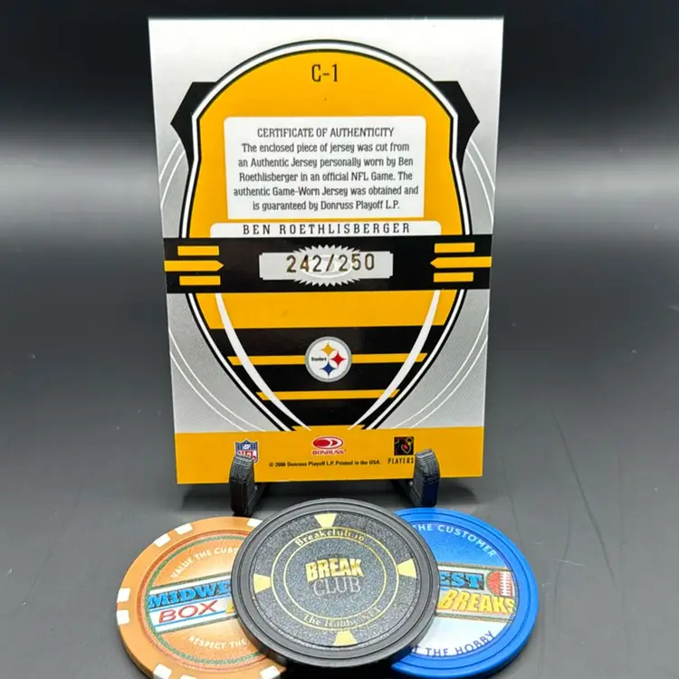 Ben Roethlisberger 242/250 Green Materials Crusade 2006 Leaf Rookies & Stars Pittsburgh Steelers