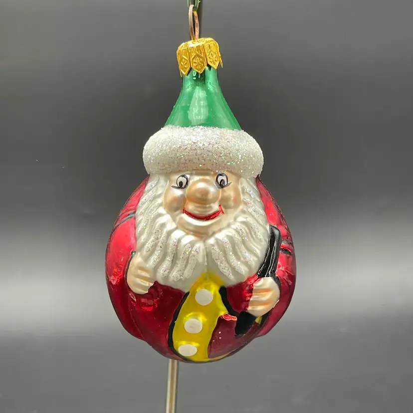 Calik's Artistry Blown Glass Santa Elf Christmas Ornament Vintage Poland