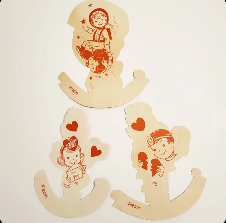 Vintage Valentine Stand Up Card Lot of 3
