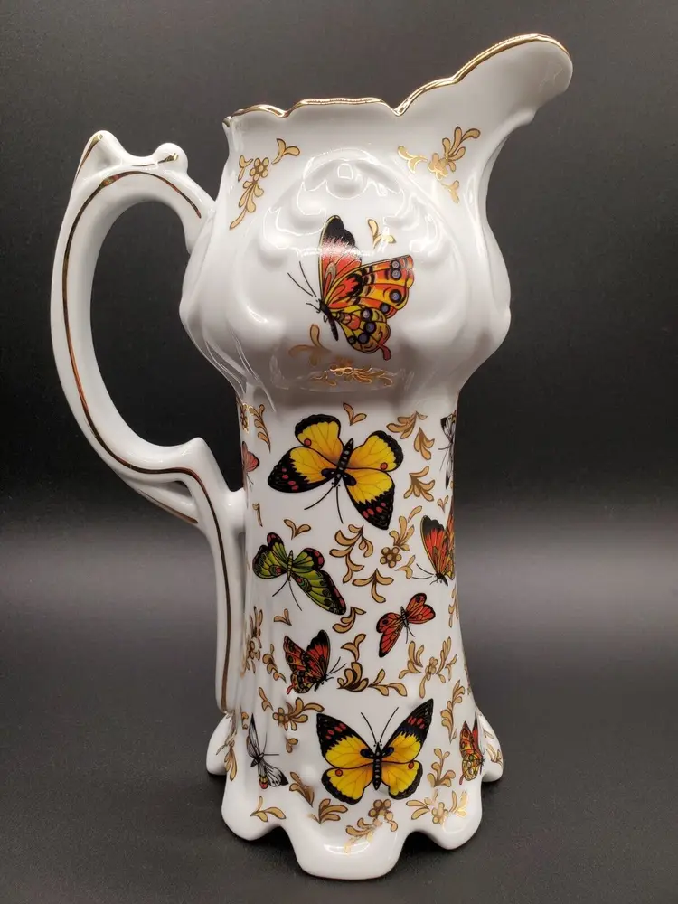 Formalities by Baum Bros. Butterflies Collection 9-1/2" Porcelain Water Pitcher