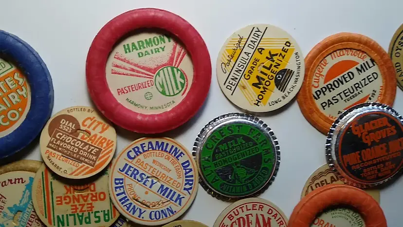 Lot Of 50 Vintage Milk And Beverage Bottle Caps UNUSED Old Stock Originals Lot #1