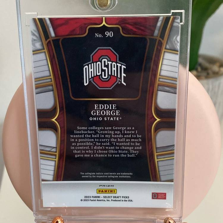 Eddie George 2023 Prizm Draft Picks Green Snakeskin