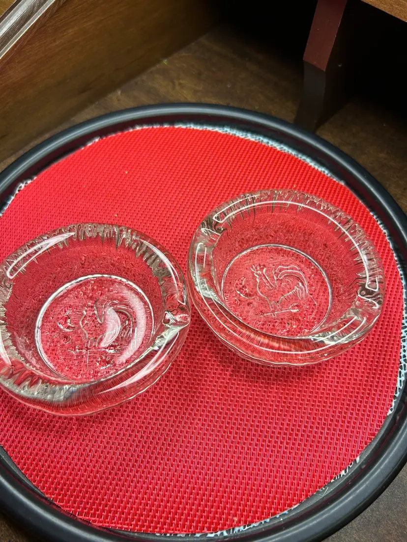 Pair Of Vintage 1970’s Weathervane Ashtray With Rooster And Moon & Stars