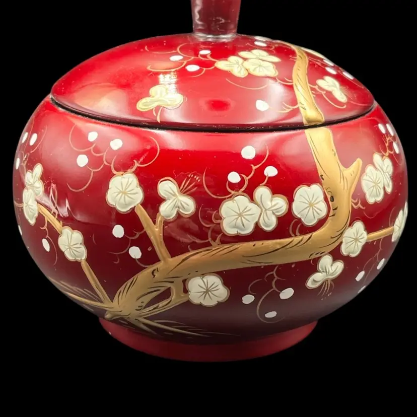 Handcrafted Red Lacquer Bowl w/ Lid
