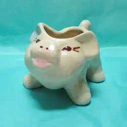 vintage Shawnee ceramic little pig planter holder farm country decor
